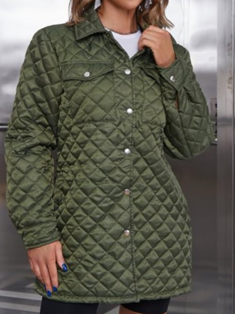 Eilly Bazar Quilted Winter Coat for Women Long Sleeve Size XS